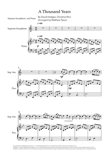 A Thousand Years (arr. Matthew pyeon)
