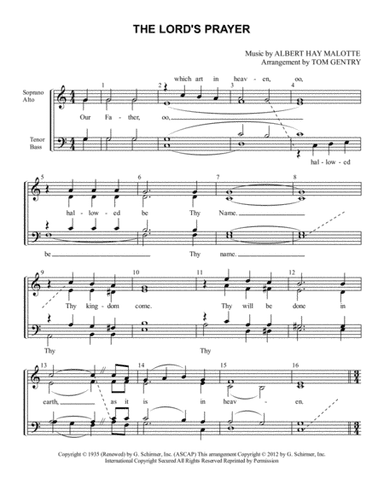 The Lord's Prayer (arr. Tom Gentry)