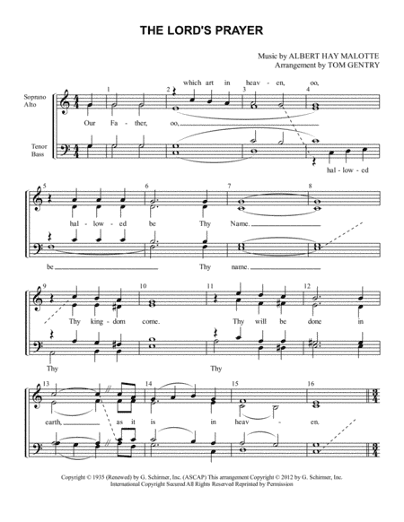 The Lord's Prayer (arr. Tom Gentry)