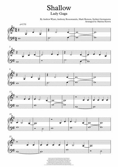 Shallow (arr. Arranged by Marina Kirova)