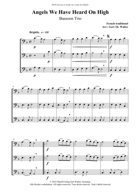 Angels We Have Heard On High (arr. Gert Th. Walter)
