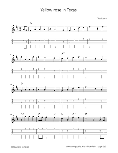 Yello Rose in Texas (arr. songbooks.info)