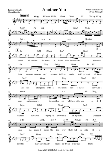 Another You (arr. Transcription by Midori Ishida)