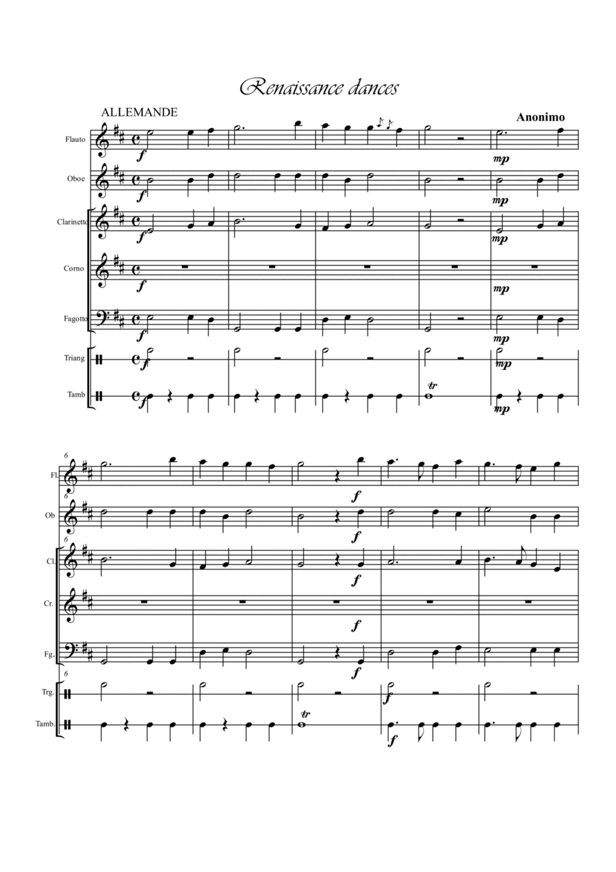Renaissance Dance. Keyboards and Orff percussions (arr. Ester Alessandrini)