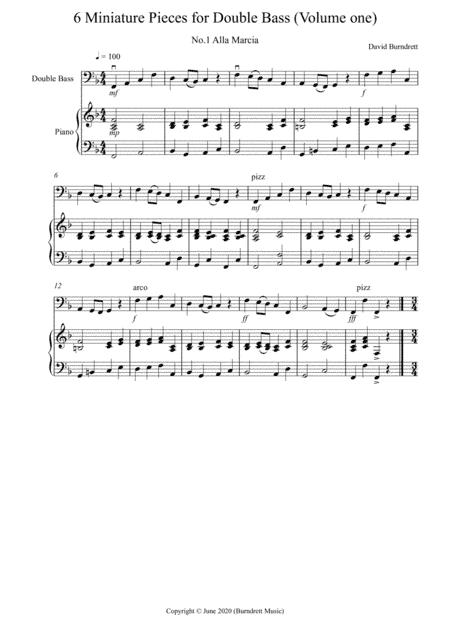 6 Miniature Pieces for Double Bass and Piano (volume one)