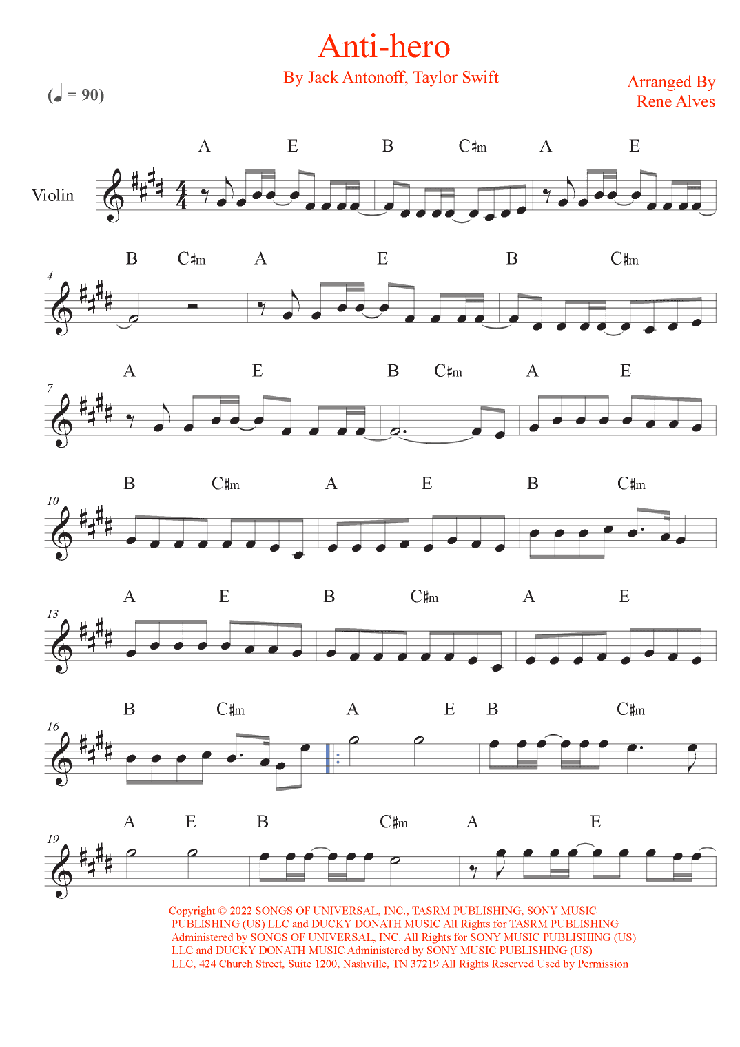 Anti-hero (arr. Rene Alves)