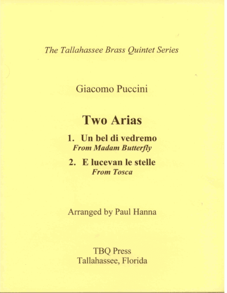 Two Arias (arr. Paul Hanna)
