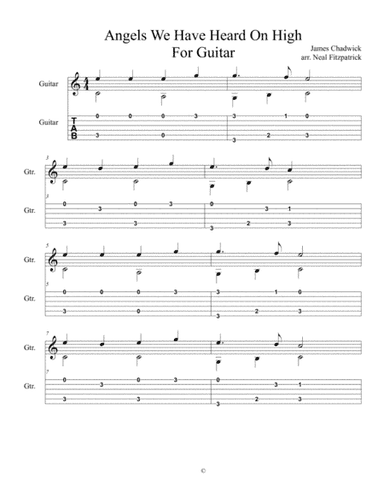 Angels We Have Heard On High For Guitar (arr. Neal Fitzpatrick)