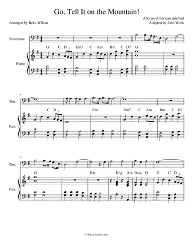 Go Tell It on the Mountain!--trombone solo (arr. Beka Wilson)