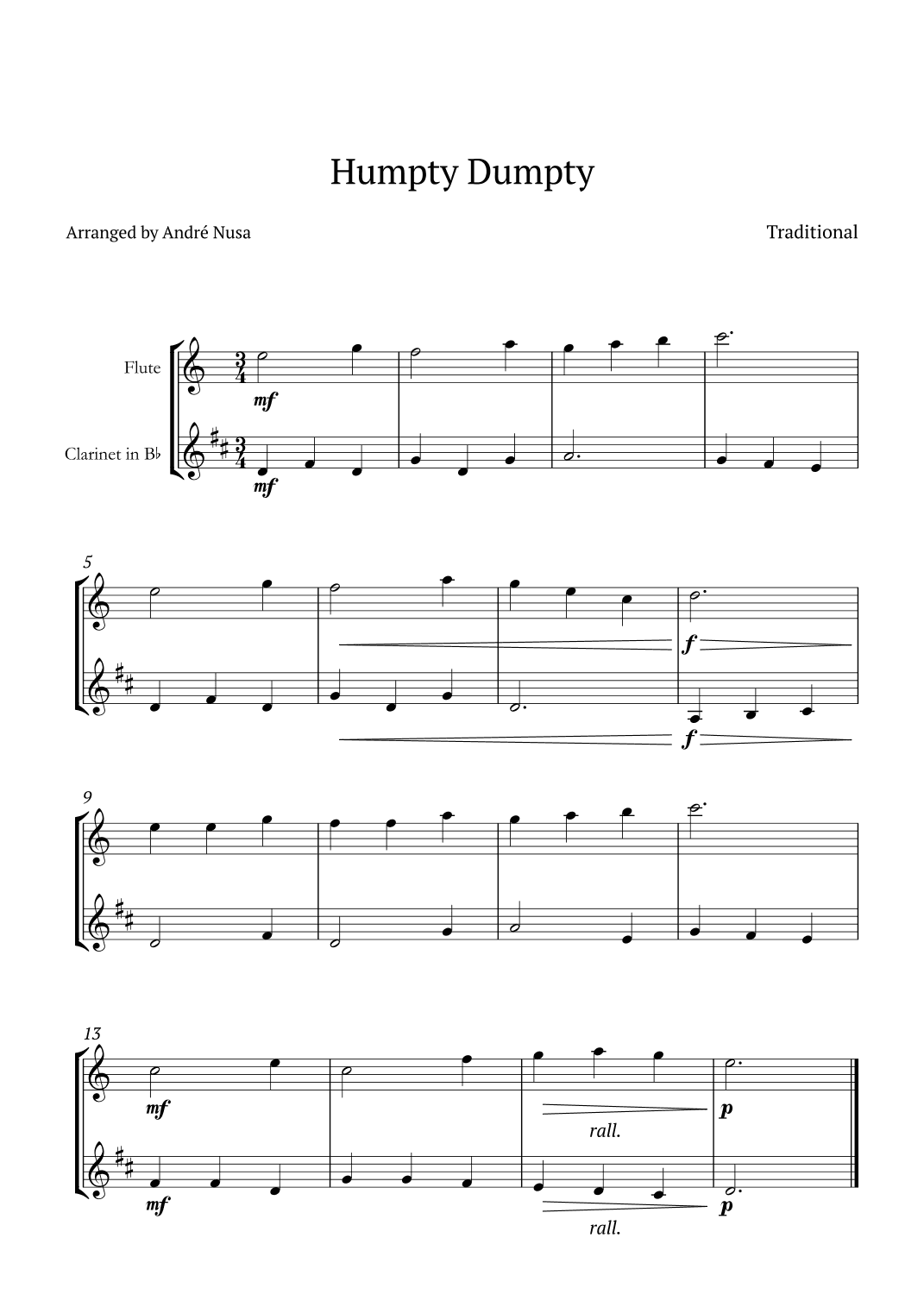 Humpty Dumpty (arr. André Nusa)