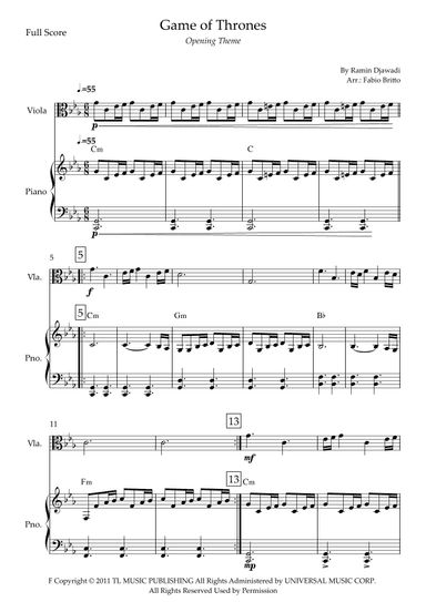 Game Of Thrones (arr. Fabio Britto)