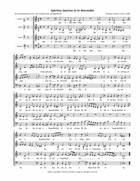 Spiritus Sanctus in te descendet (Canali) (arr. Aristotle A. Esguerra)