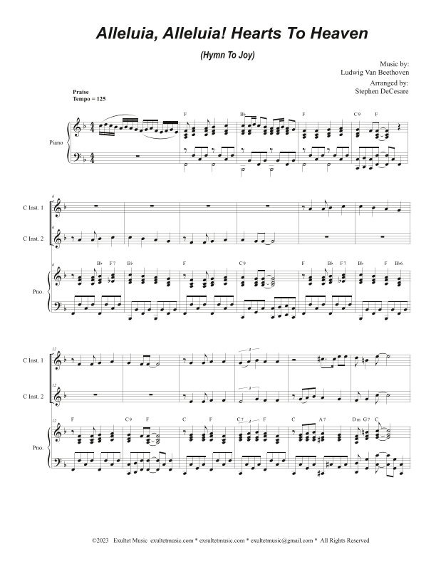 Alleluia, Alleluia! Hearts To Heaven (Duet for C-Instruments) (arr. Stephen DeCesare)