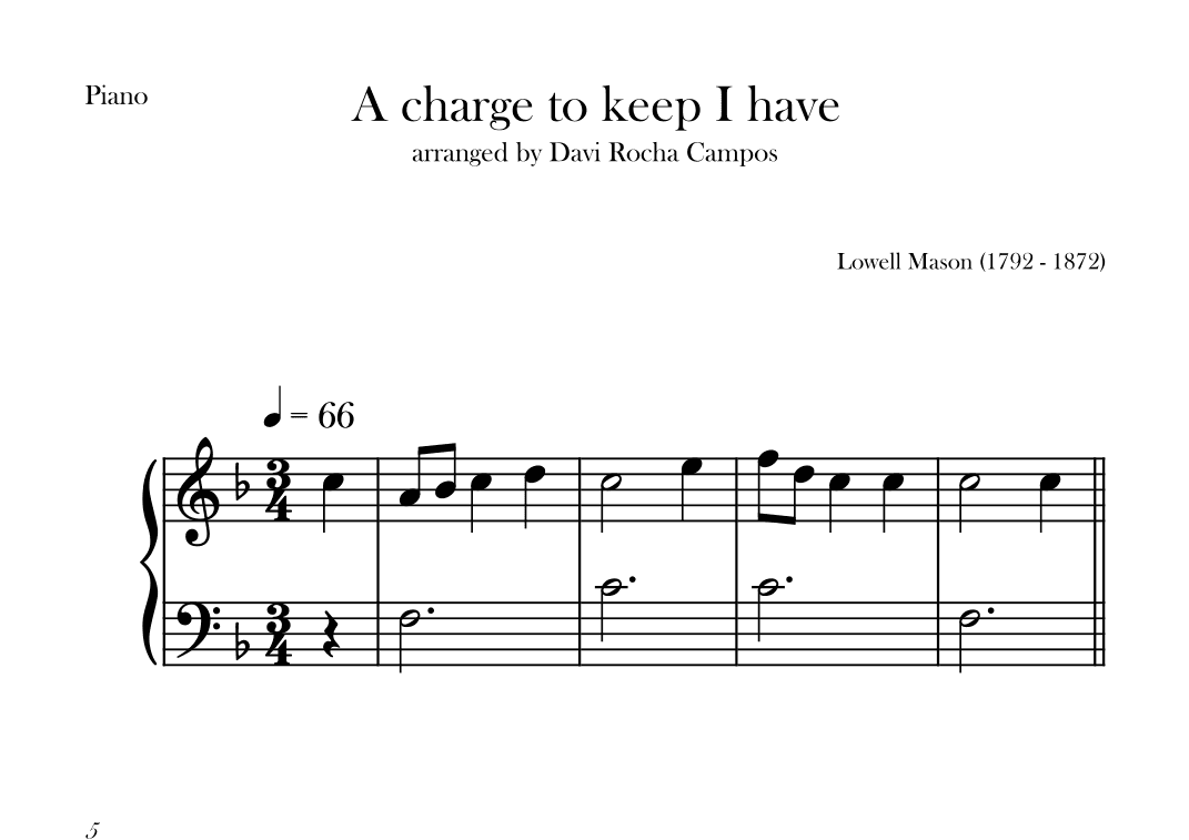 A charge to keep I have (arr. Davi Rocha Campos)