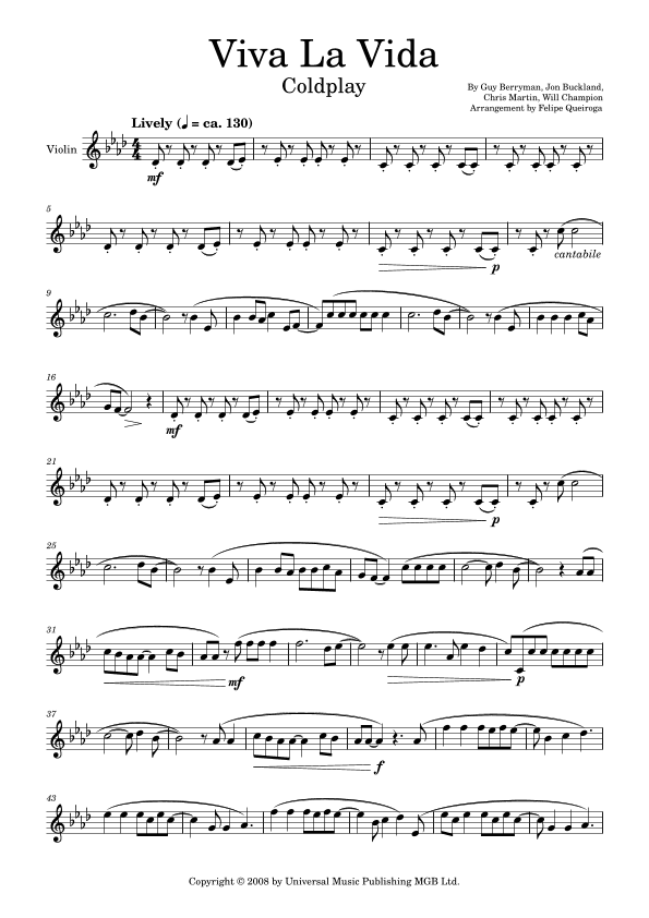 Viva La Vida (arr. Felipe Queiroga)