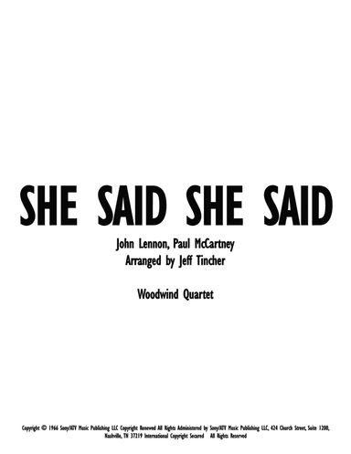 She Said She Said (arr. Jeff Tincher)