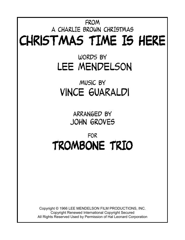 Christmas Time Is Here (arr. John Groves)