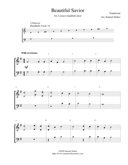 Beautiful Savior (Crusader's Hymn) - for 2-octave handbell choir (arr. Samuel Stokes)