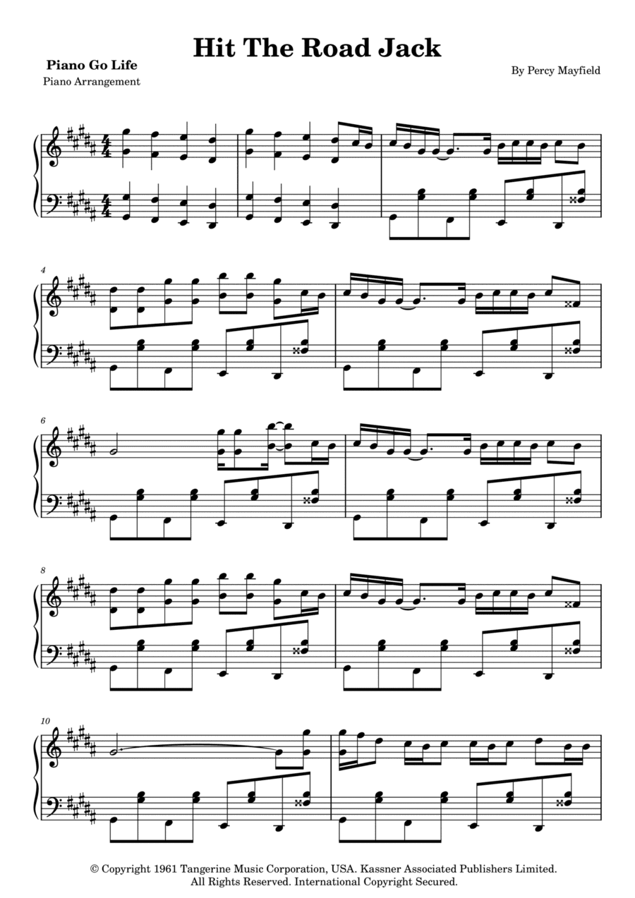 Hit The Road Jack (arr. Piano Go Life)