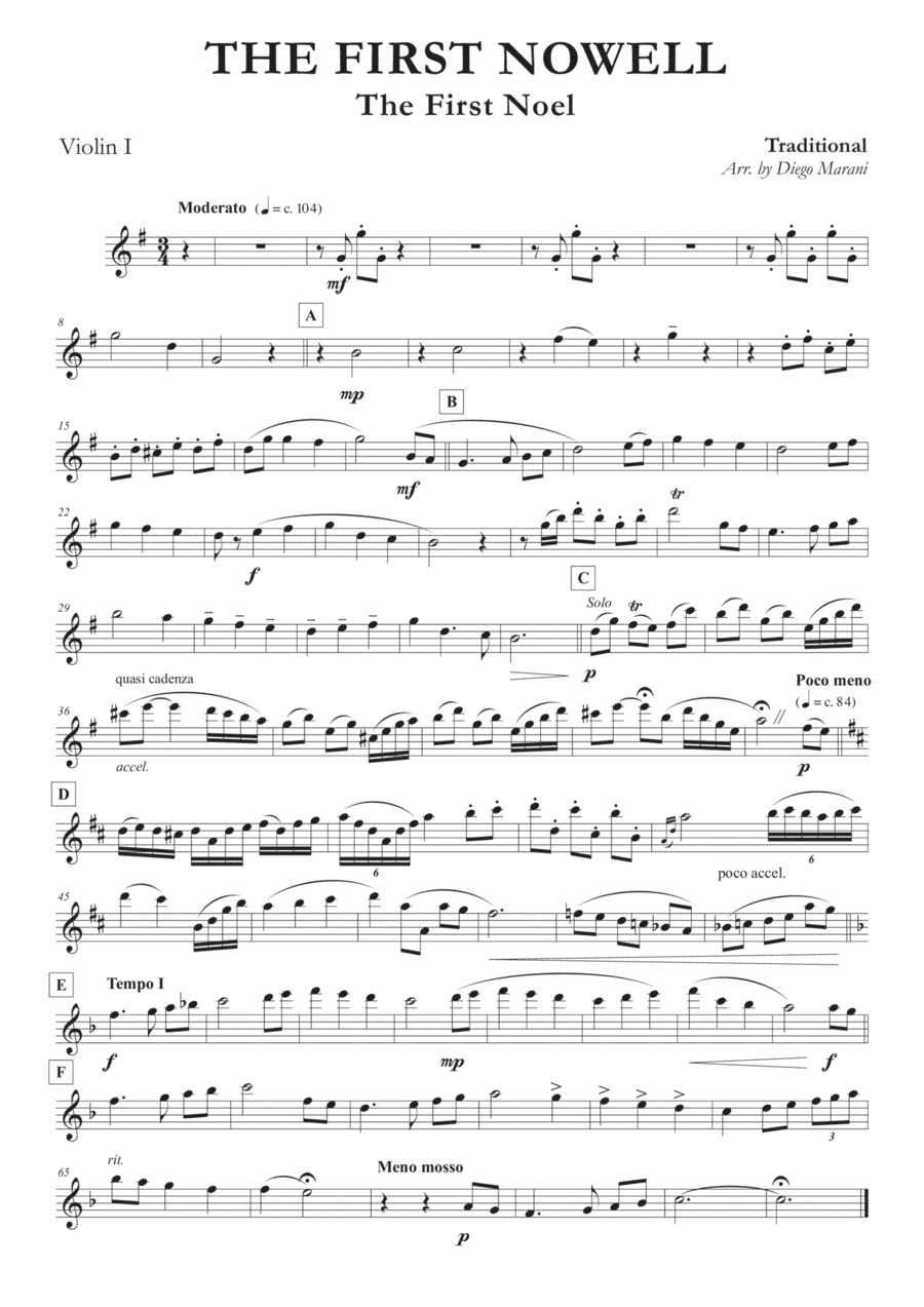 The First Noel for String Quartet (arr. Diego Marani)