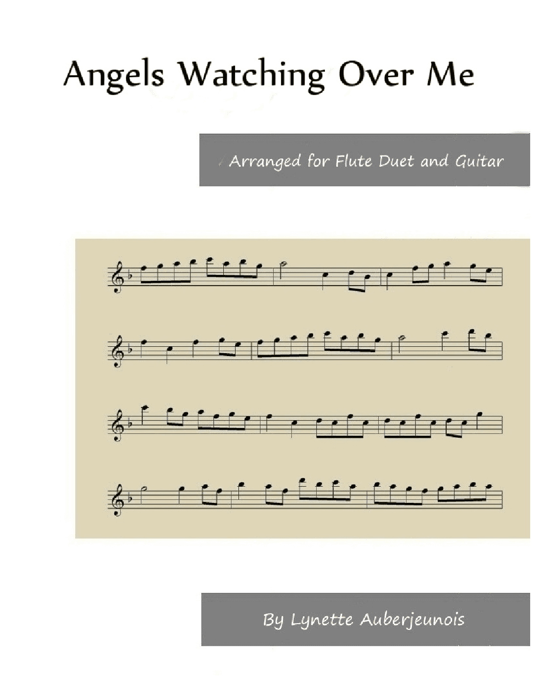 Angels Watching Over Me - Flute Duet with Guitar Chords (arr. Lynette Auberjeunois)