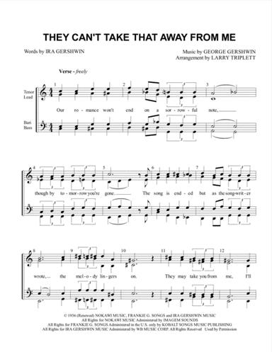They Can't Take That Away From Me (arr. Larry Triplett)