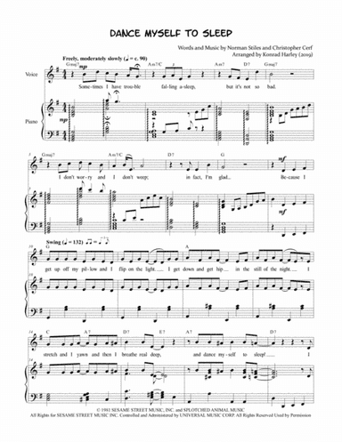 Dance Myself To Sleep (arr. Konrad Harley)