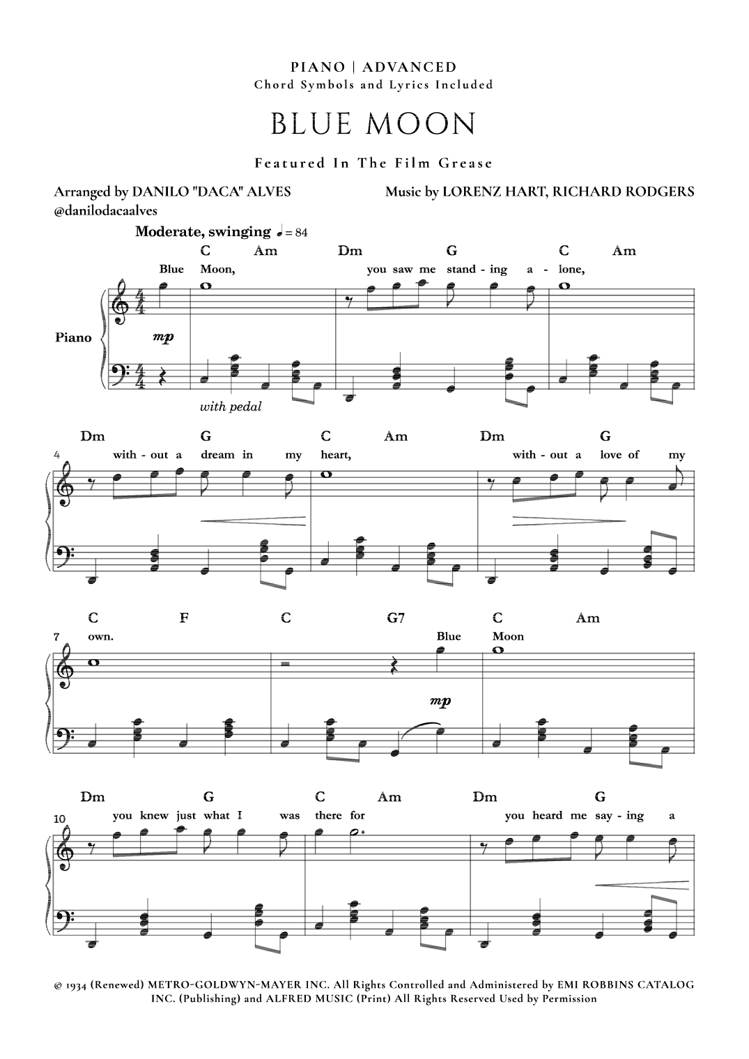 Blue Moon (arr. Danilo "Daca" Alves)