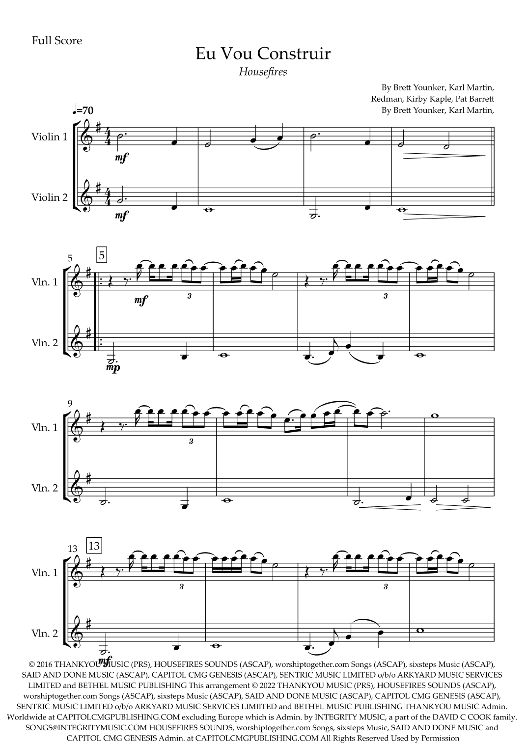 Build My Life (arr. Fabio Britto)