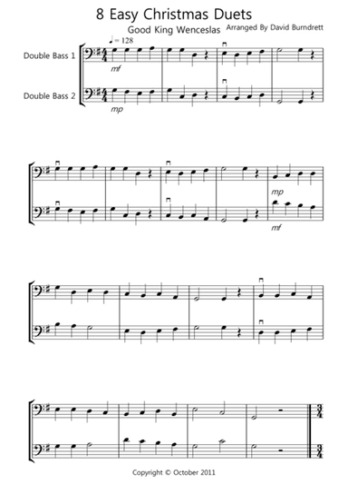8 Christmas Duets for Double Bass (arr. David Burndrett)