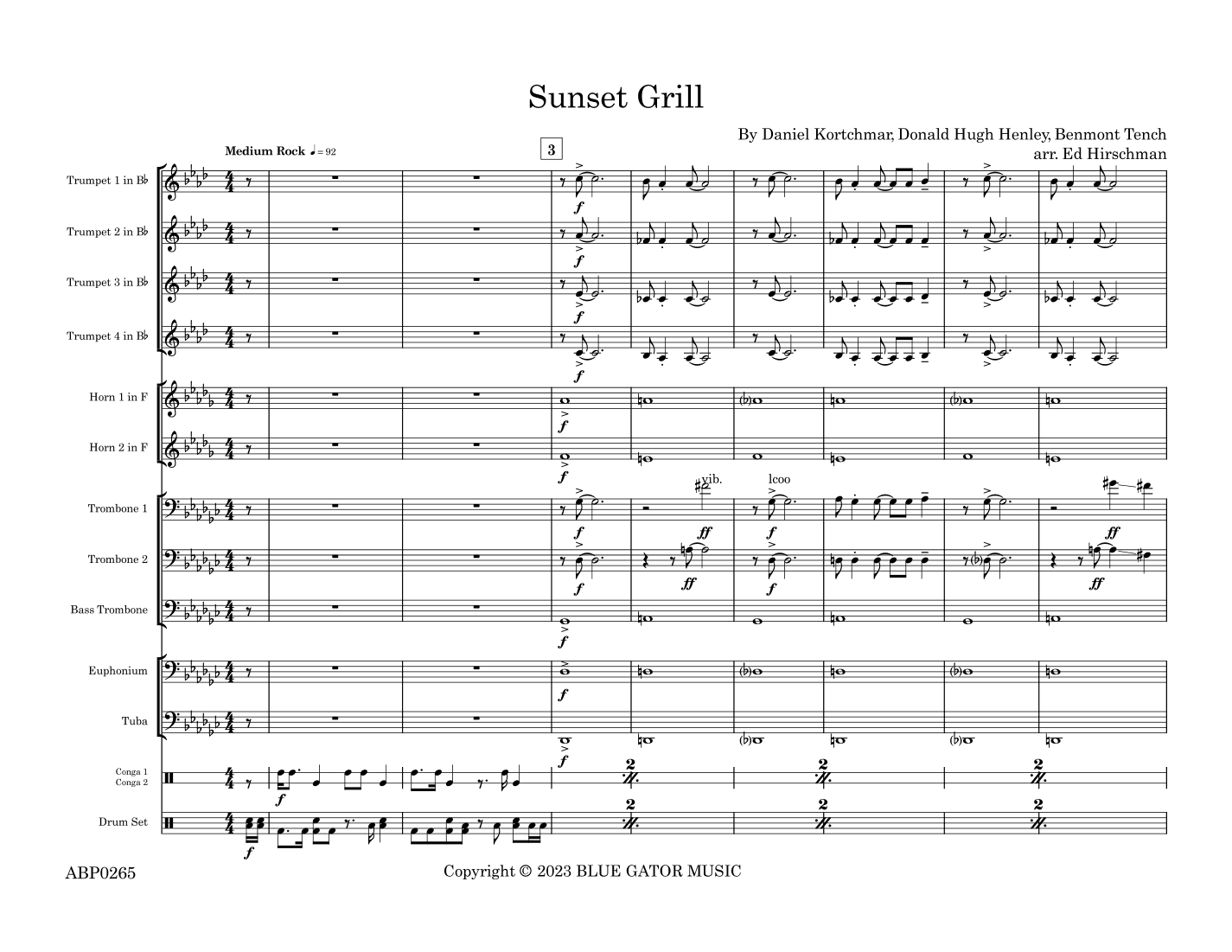 Sunset Grill (arr. Ed Hirschman)