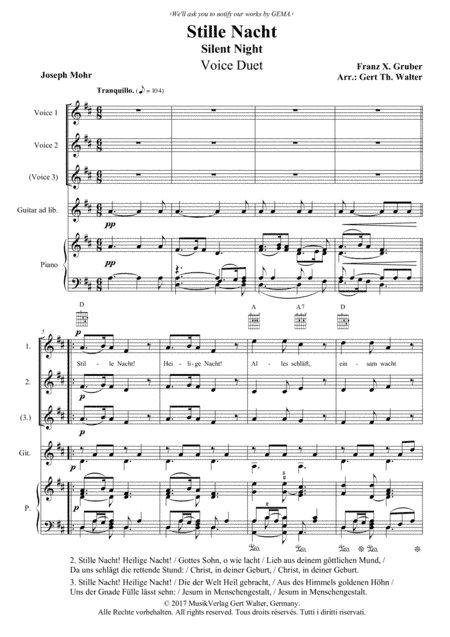 Silent Night (arr. Gert Th. Walter)