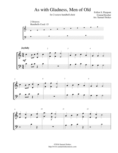 As with Gladness, Men of Old - for 2-octave handbell choir (arr. Samuel Stokes)