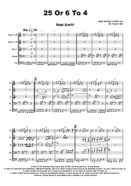 25 Or 6 To 4 (arr. Thomas H. Graf)