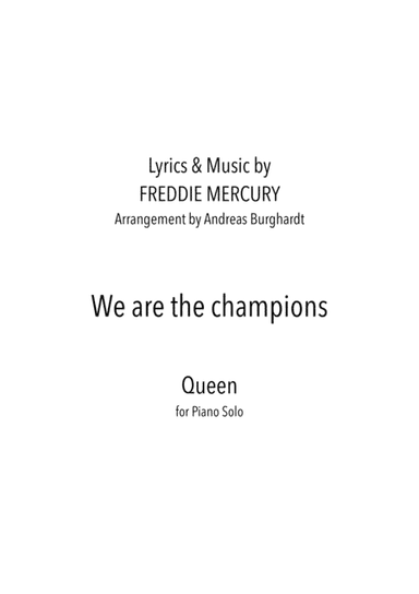 We Are The Champions (arr. Andreas Burghardt)