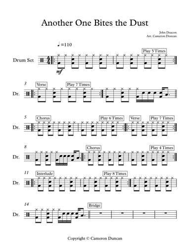 Another One Bites The Dust (arr. Cameron Duncan)