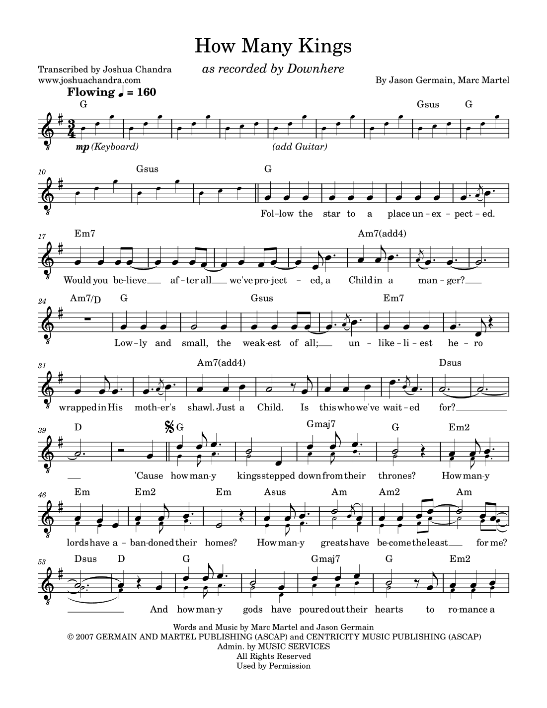 How Many Kings (arr. Joshua Chandra)