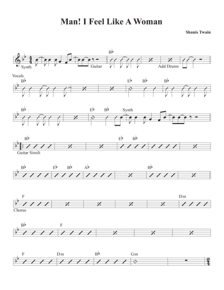 Man! I Feel Like A Woman! (arr. David M Fagnant)