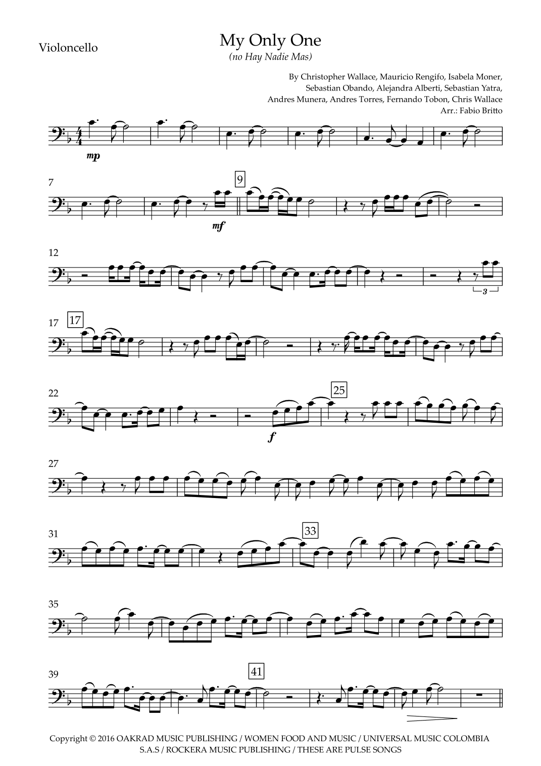 My Only One (no Hay Nadie Mas) (arr. Ottirb Sage)