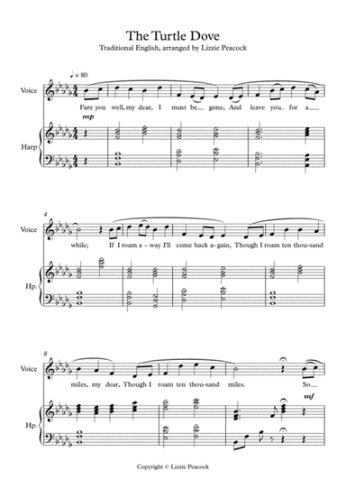 The Turtle Dove - Harp and Voice (arr. Lizzie Peacock)