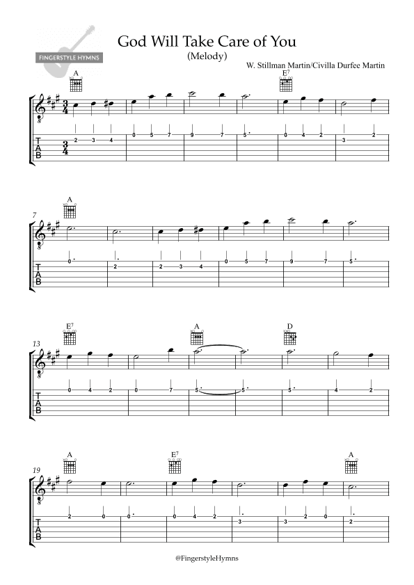 God Will Take Care of You - Lead Sheet (arr. A. Carreiro)