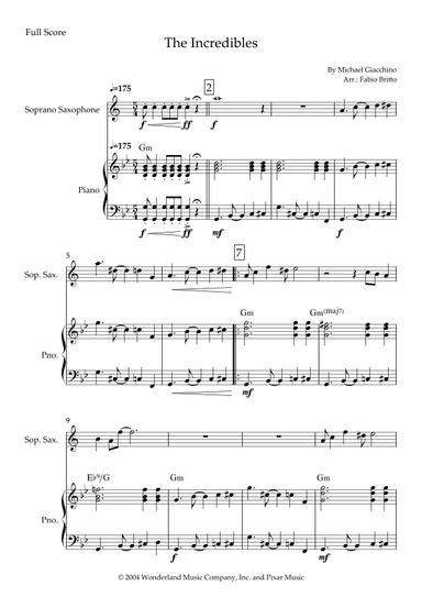 The Incredibles (main Theme) (arr. Fabio Britto)