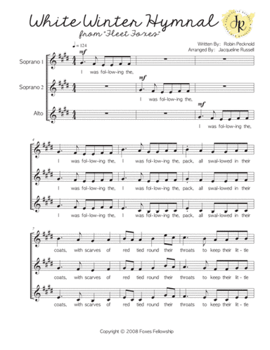 White Winter Hymnal (arr. Jacqueline Russell)