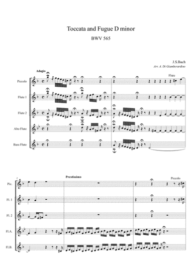 Toccata and Fugue in D minor - Flute Choir (arr. Antonio Di Giamberardino)