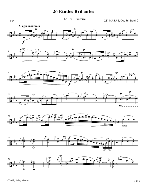 Mazas, Etudes for Viola Op 36, Book 2, No.55 (arr. String Masters)