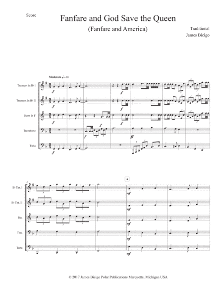 Fanfare and God Save The Queen (America) (arr. James Bicigo)