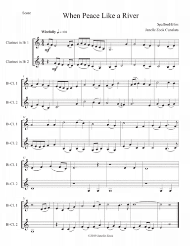It is Well With my Soul (When Peace like a River) - clarinet duet (arr. Janelle Zook Cunalata)