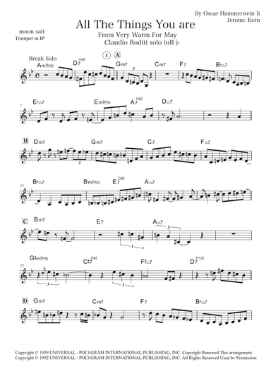 All The Things You Are (arr. moon salt)