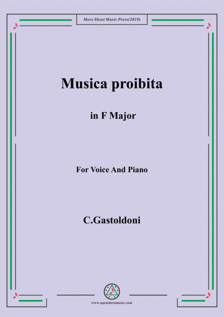 Gastoldoni-Musica proibita in F Major (arr. MSM)