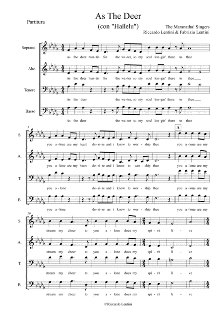 As the deer + Hallelu (arr. Riccardo Lentini)